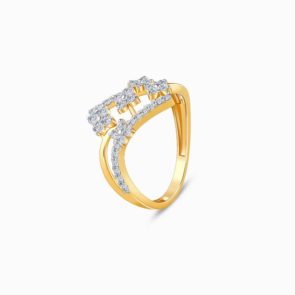 14K Gold Floral Vibe Lab Grown Diamond Ring|With Certificate Of Authenticity & Bis-Hallmarked Gold Jewellery : GDLR01109