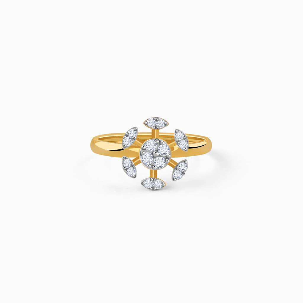 14K Gold Bloom Burst Lab Grown Diamond Ring|With Certificate Of Authenticity & Bis-Hallmarked Gold Jewellery : GDLR01147