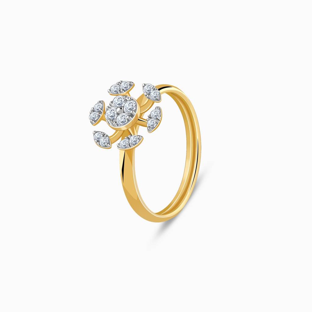 14K Gold Bloom Burst Lab Grown Diamond Ring|With Certificate Of Authenticity & Bis-Hallmarked Gold Jewellery : GDLR01147