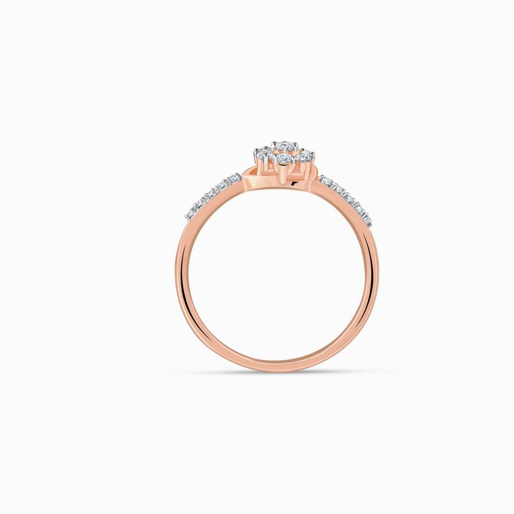 14K Rose Gold Floral Shell Lab Grown Diamond Ring|With Certificate Of Authenticity & Bis-Hallmarked Gold Jewellery : GDLR01152