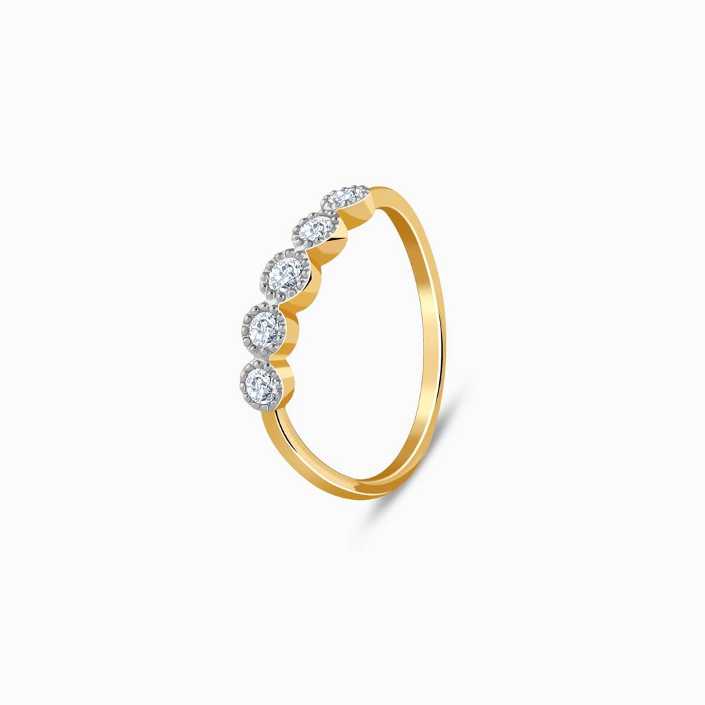 9K Gold Classic Bezel Lab Grown Diamond Ring|With Certificate Of Authenticity & Bis-Hallmarked Gold Jewellery : GDLR01288