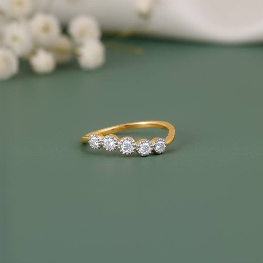 Eternz Certified Jewellery - Heer By GIVA 9K Gold Classic Bezel Lab Grown Diamond Ring