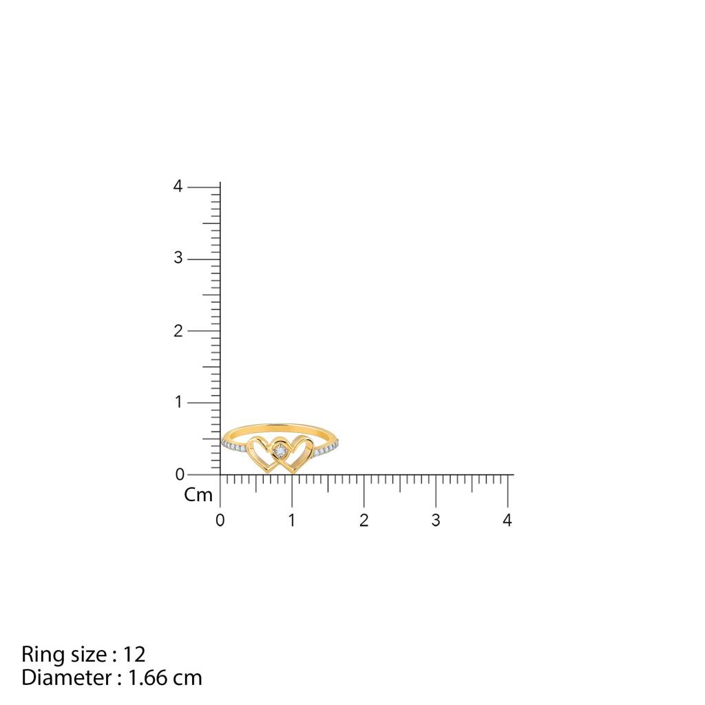 14K Gold Twin Hearts Diamond Ring|With Certificate Of Authenticity & Bis-Hallmarked Gold Jewellery : GDLR0448
