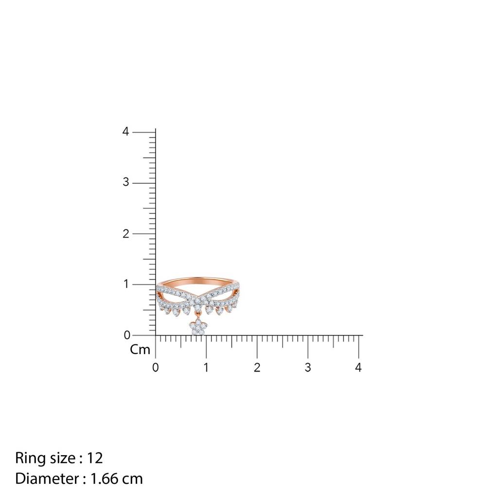 18K Rose Gold Party Floral Diamond Ring|With Certificate Of Authenticity & Bis-Hallmarked Gold Jewellery : GDLR0584