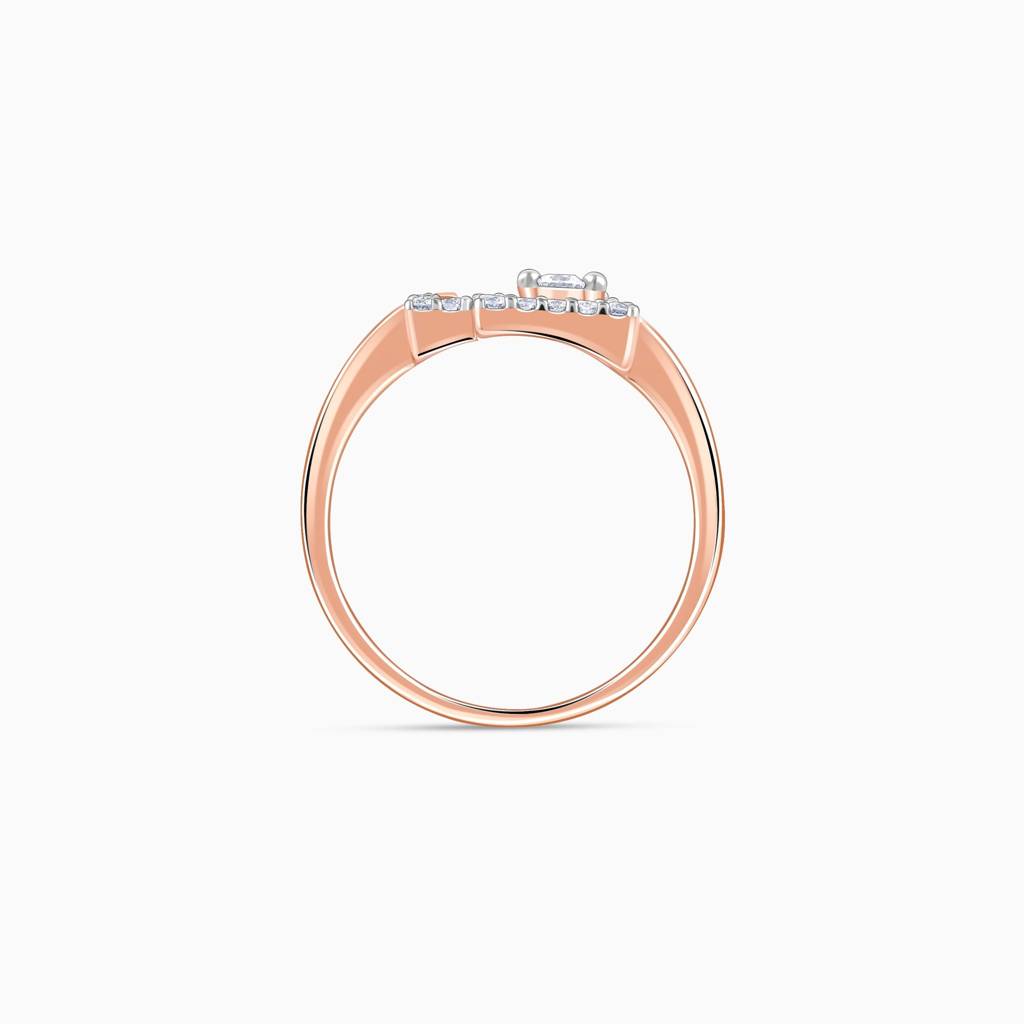 18K Rose Gold Fair And Square Lab Grown Diamond Ring|With Certificate Of Authenticity & Bis-Hallmarked Gold Jewellery : GDLR0618
