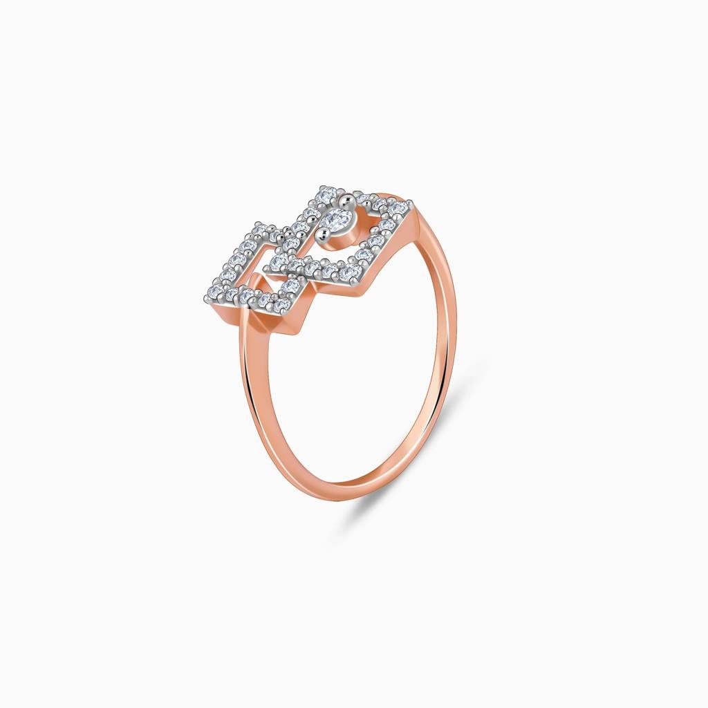 18K Rose Gold Fair And Square Lab Grown Diamond Ring|With Certificate Of Authenticity & Bis-Hallmarked Gold Jewellery : GDLR0618