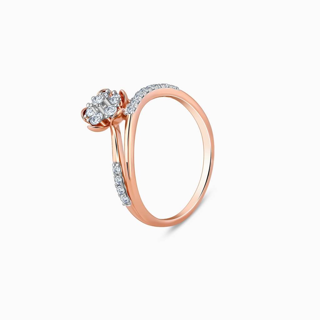 18K Rose Gold Floral Enigma Diamond Ring|With Certificate Of Authenticity & Bis-Hallmarked Gold Jewellery : GDLR0622