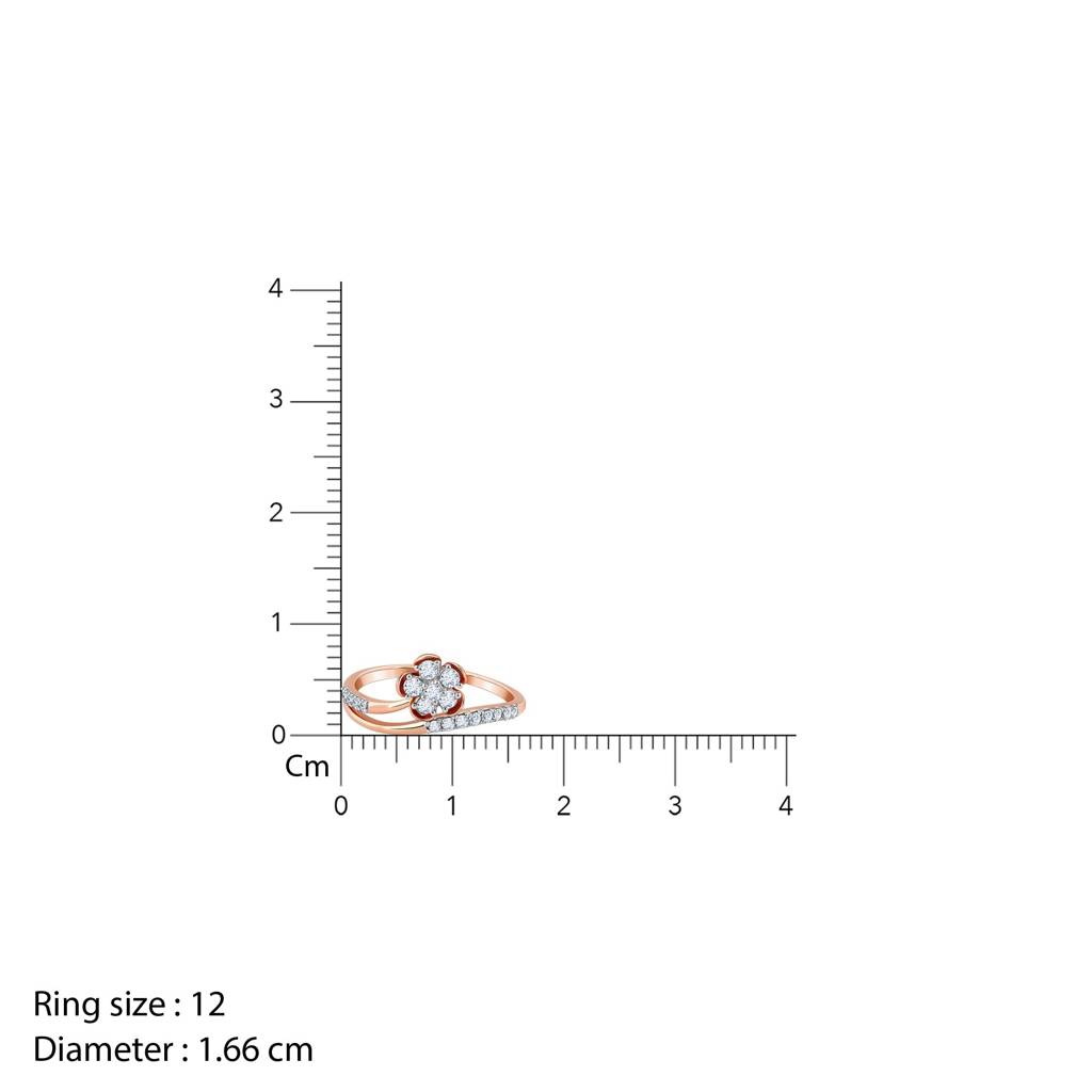 18K Rose Gold Floral Enigma Diamond Ring|With Certificate Of Authenticity & Bis-Hallmarked Gold Jewellery : GDLR0622