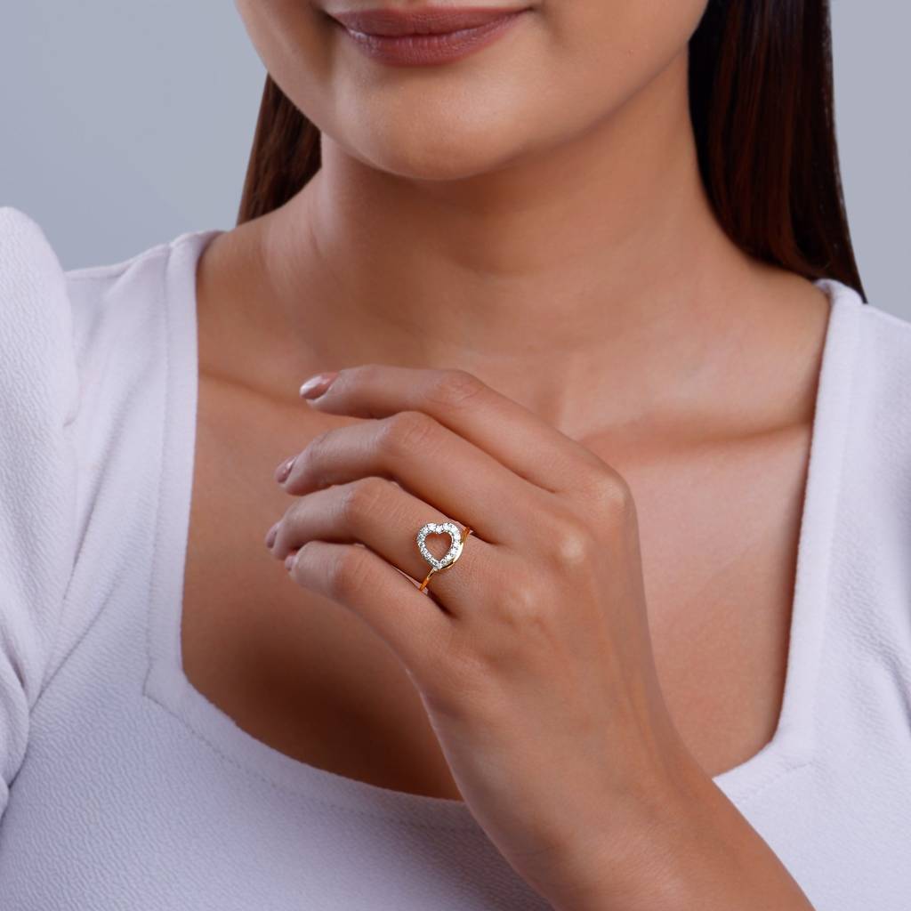 18K Gold Love Pop Diamond Ring|With Certificate Of Authenticity & Bis-Hallmarked Gold Jewellery : GDLR0630