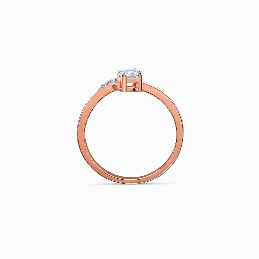 14K Rose Gold Linked In Love Solitaire Lab Grown Diamond Ring|With Certificate Of Authenticity & Bis-Hallmarked Gol : GDLR0676
