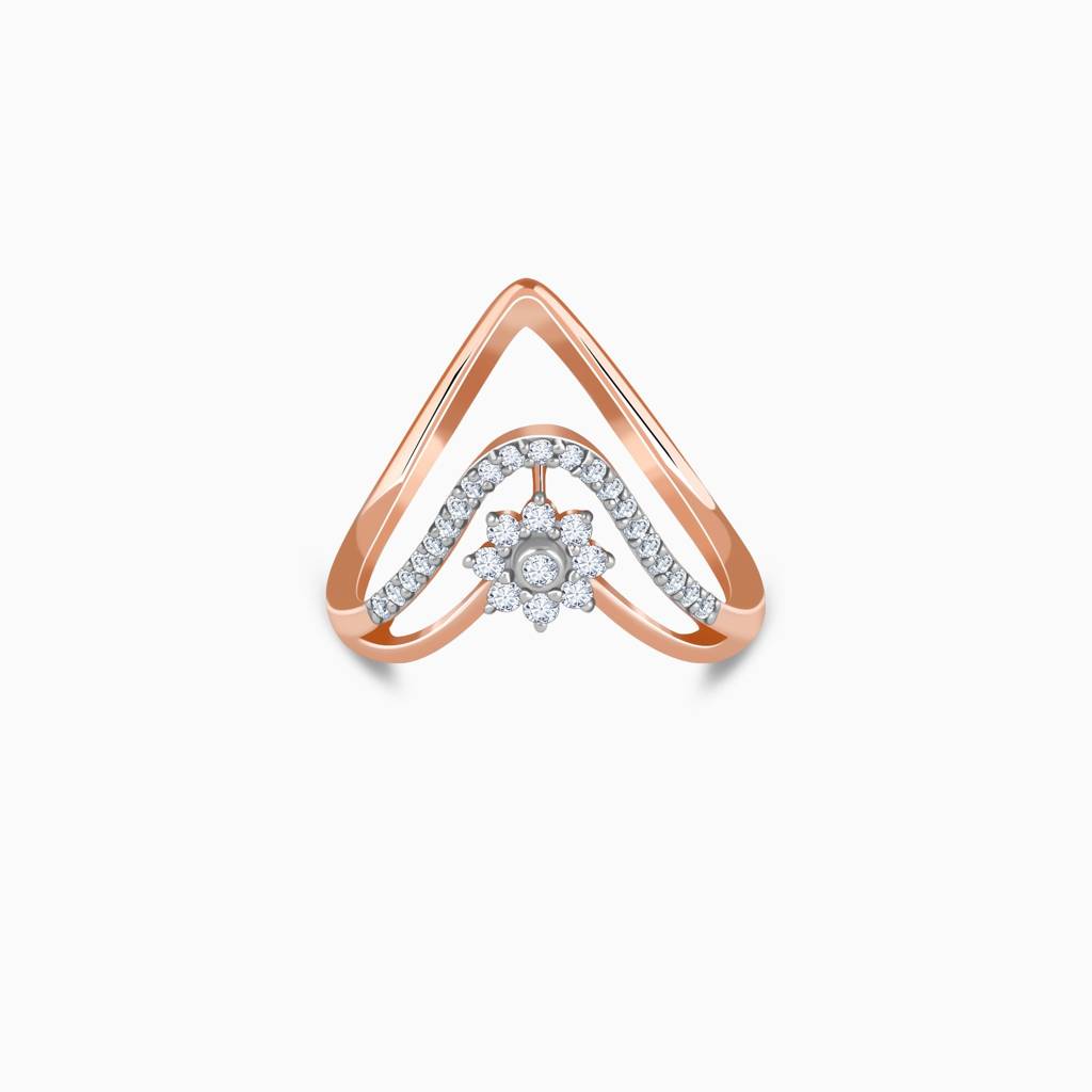 14K Rose Gold Aurora Bloom Vanki Lab Grown Diamond Ring|With Certificate Of Authenticity & Bis-Hallmarked Gold Jewe : GDLR0912