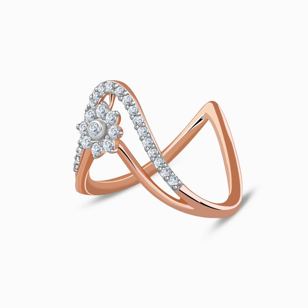 14K Rose Gold Aurora Bloom Vanki Lab Grown Diamond Ring|With Certificate Of Authenticity & Bis-Hallmarked Gold Jewe : GDLR0912