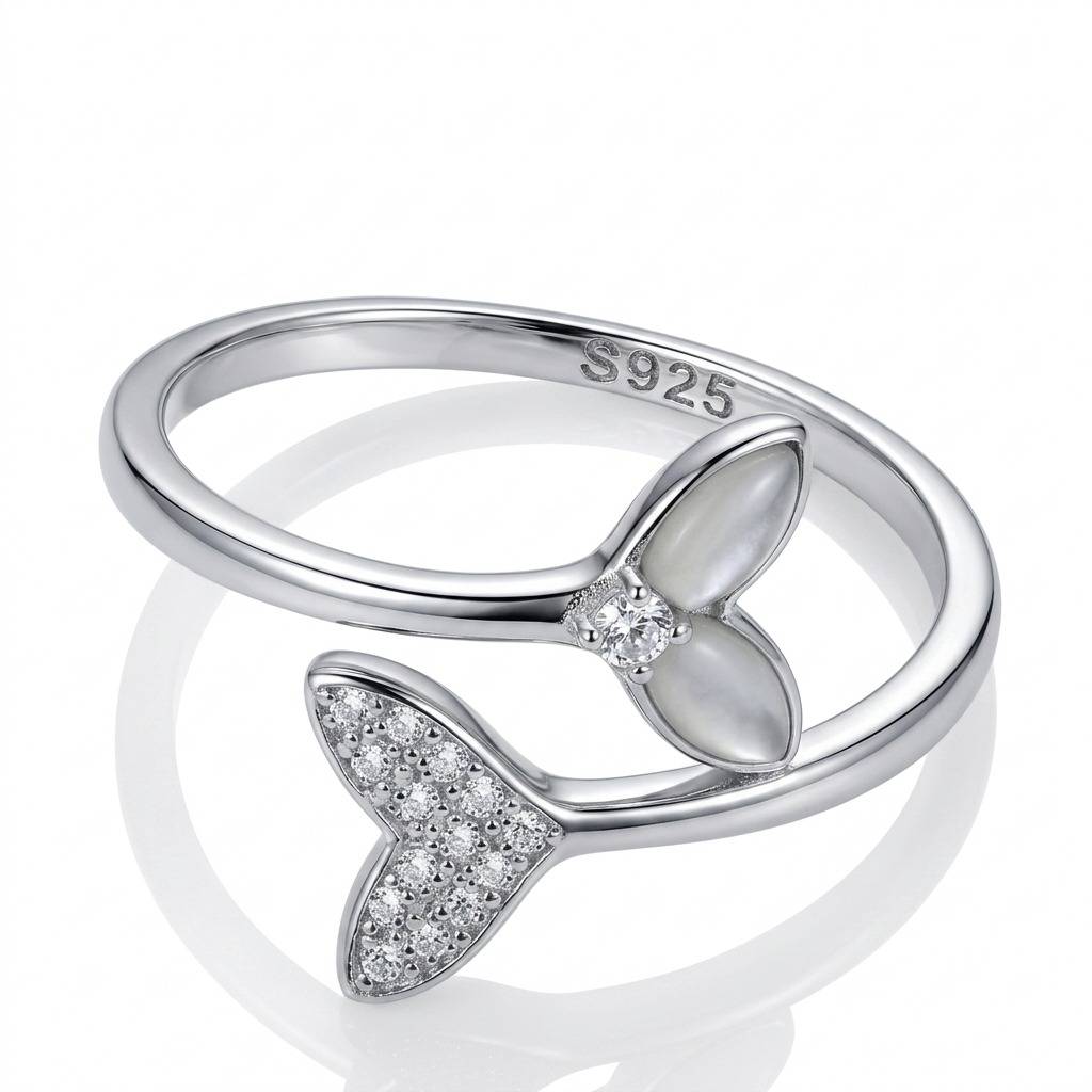 Wave Flow Silver Ring – Trendy Fluid Design Ring For Girls : LRG-110074