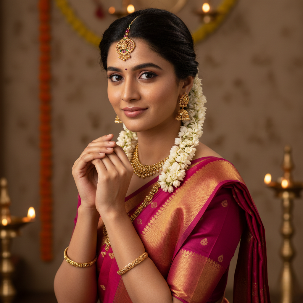Timeless Elegance Temple Jewellery Maang Tikka For South Indian Brides : T-59