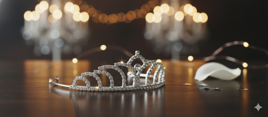 Silver Crystal Tiara For Women. Elegant Rhinestone Flower Crown Headband For Brides, Weddings, Prom & Pageants : M4SK-SMALL