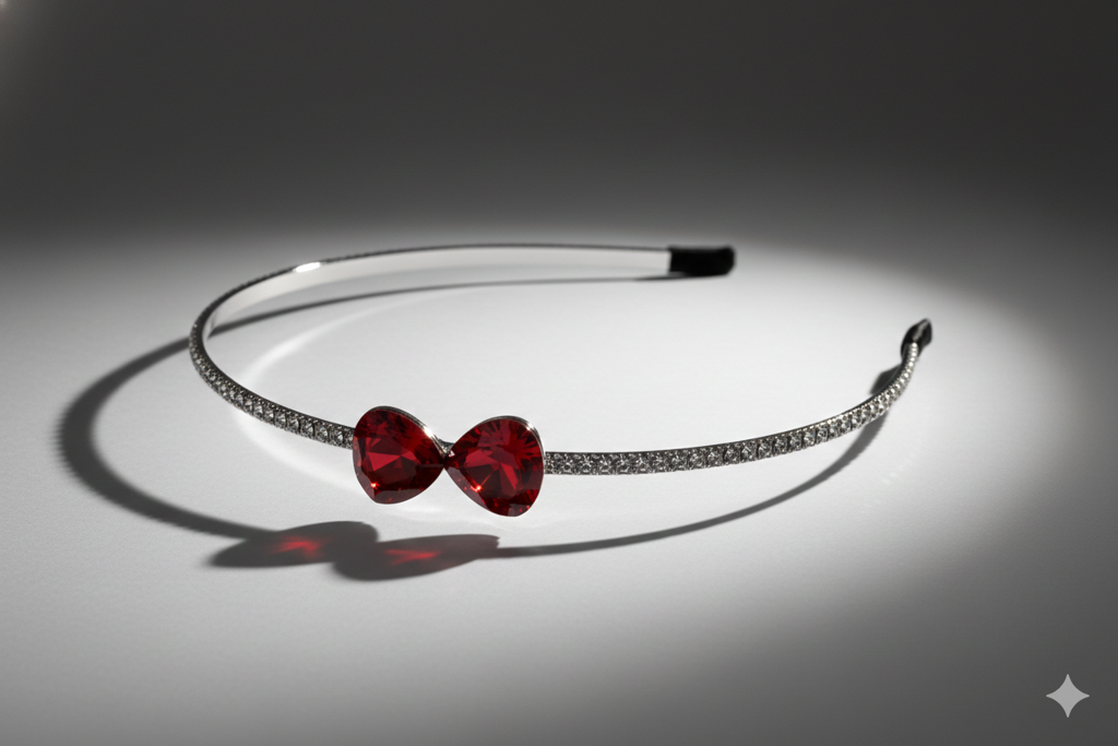 Bridal Teardrop Crystal Headband For Women Silver Rhinestone Wedding Tiara Hair Band Elegant Party Wear Desi : M4SK-T-RUBY-RED