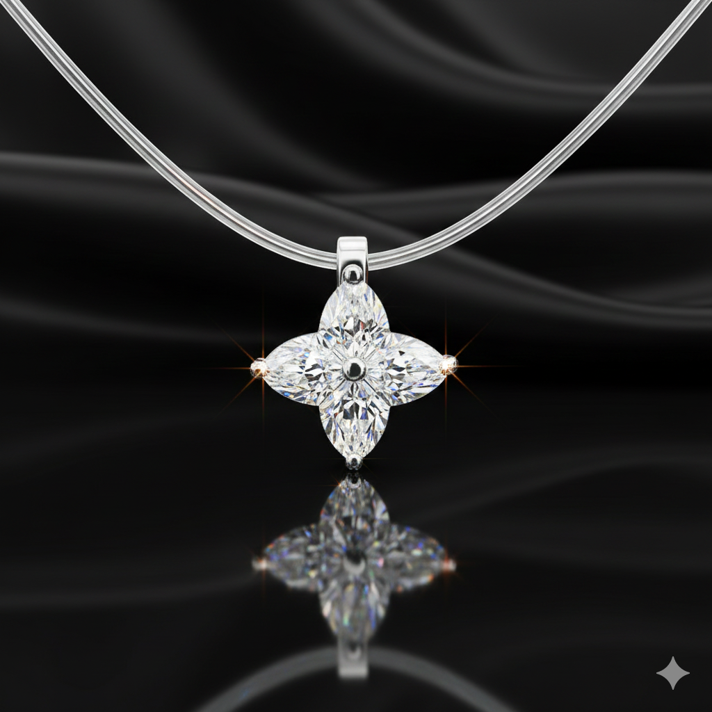 Starlit Lilium – 925 Silver Pendant : N001