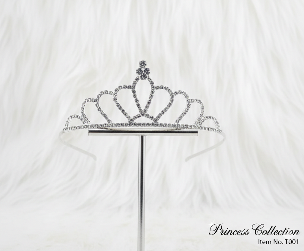Silver Crystal Tiara For Women || Elegant Rhinestone Flower Crown Headband For Brides, Weddings, Prom & Pageants : M4SK-COMBO