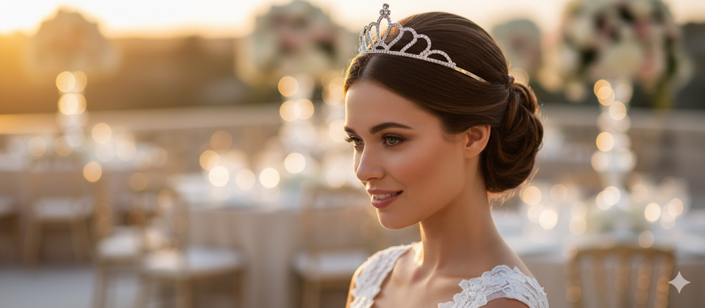 Silver Crystal Tiara For Women, Elegant Rhinestone Flower Crown Headband For Brides, Weddings, Prom & Pageants : M4SK-QWEEN