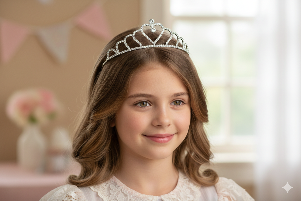 Silver Crystal Tiara For Women | Elegant Rhinestone Flower Crown Headband For Brides, Weddings, Prom & Pageants : M4SK-HART