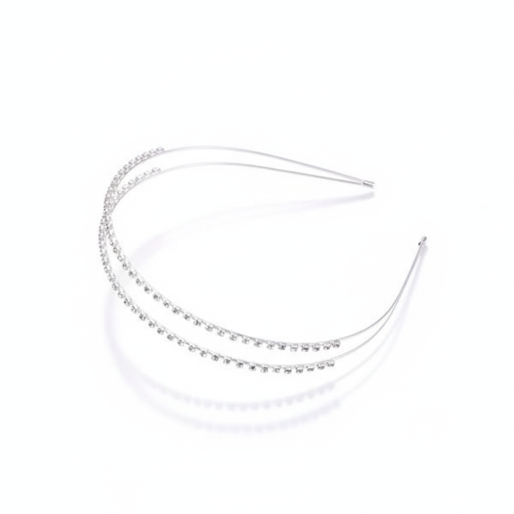 Set Of 3 Silver Crystal Bridal Headbands For Women Rhinestone Wedding Tiara Hair Bands Elegant Party Wear Multi L : M4SK-SET-3