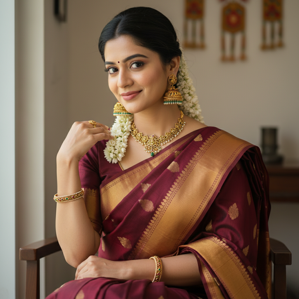 Laxmi Temple Jhumka Earrings | Premium Gold Plated Temple Jewellery : R-2025