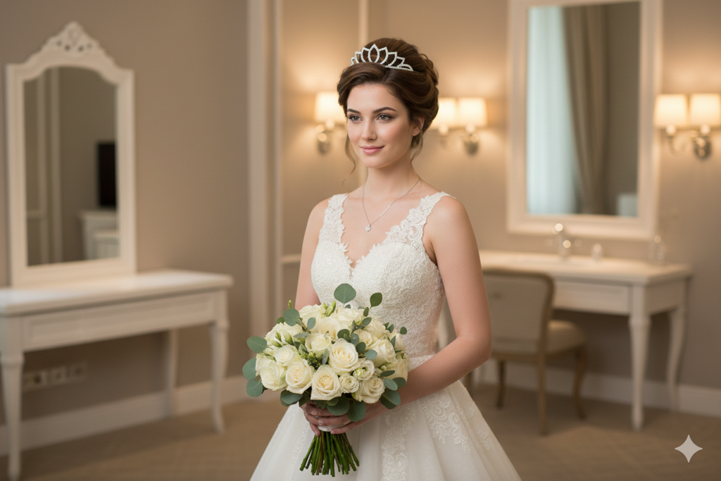 Silver Lotus Crystal Tiara For Women – Elegant Rhinestone Flower Crown Headband For Brides, Weddings, Prom & Page : M4SK-LOTUS