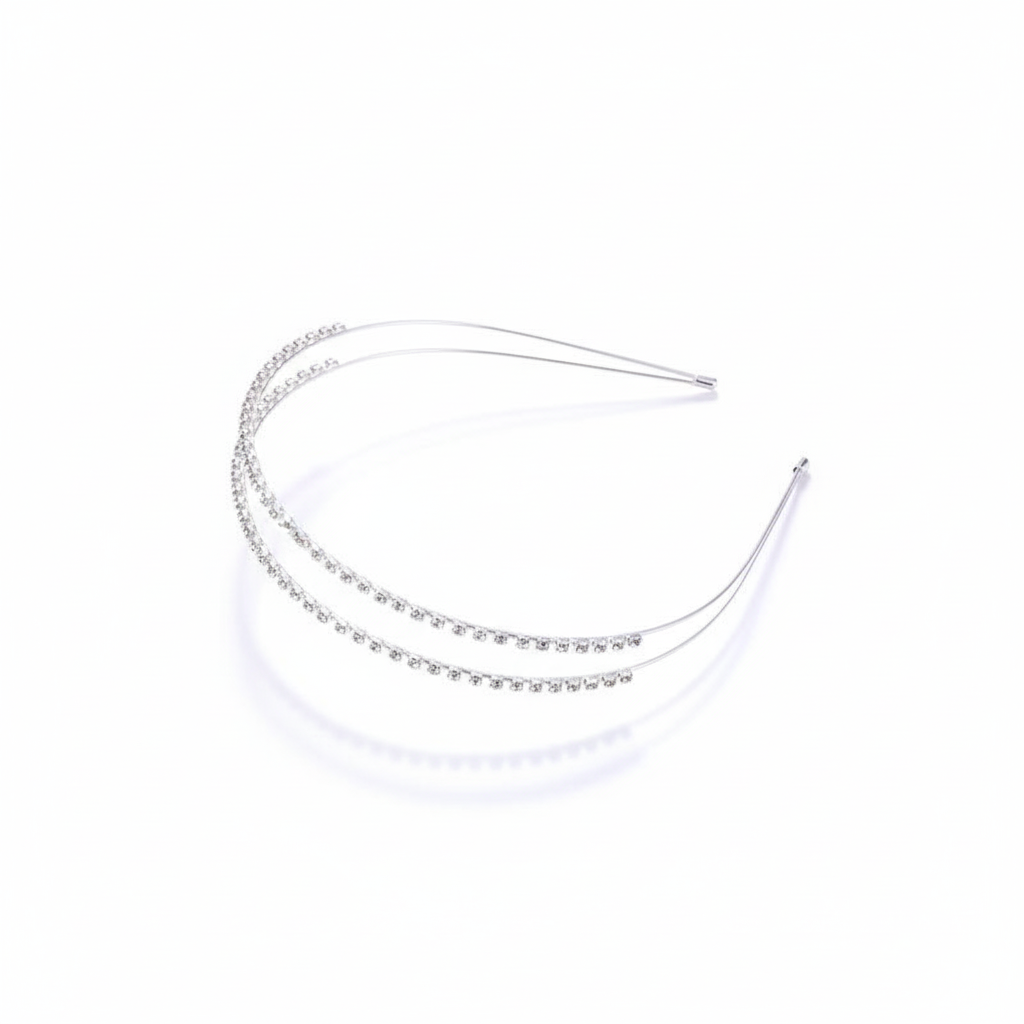 Set Of 3 Silver Crystal Bridal Headbands For Women Rhinestone Wedding Tiara Hair Bands Elegant Party Wear Multi L : M4SK-SET-3