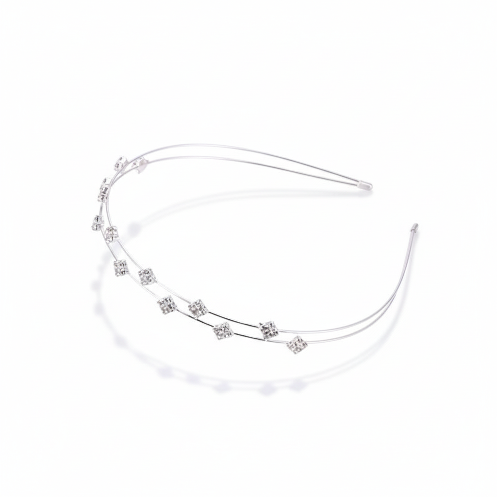 Set Of 3 Silver Crystal Bridal Headbands For Women Rhinestone Wedding Tiara Hair Bands Elegant Party Wear Multi L : M4SK-SET-3