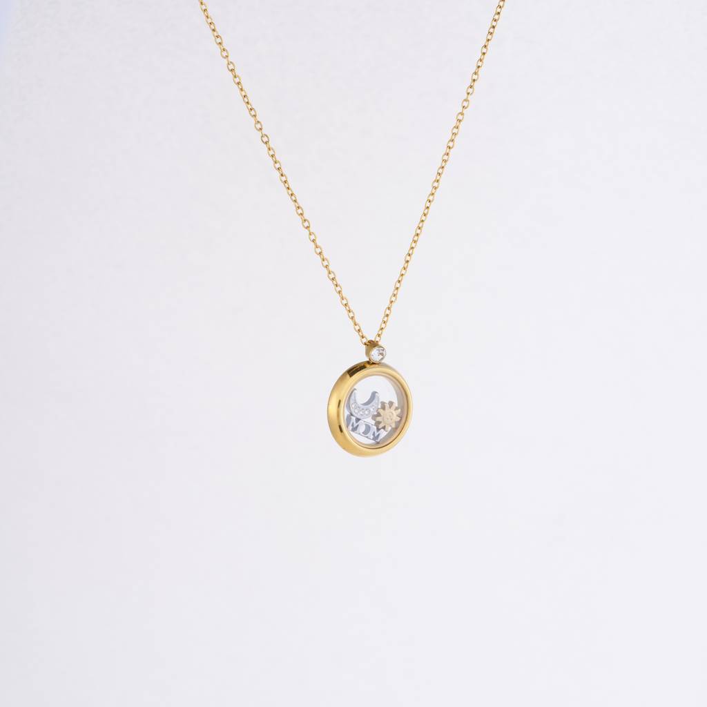 Celestial Mom Symbol Gold Necklace : NK78