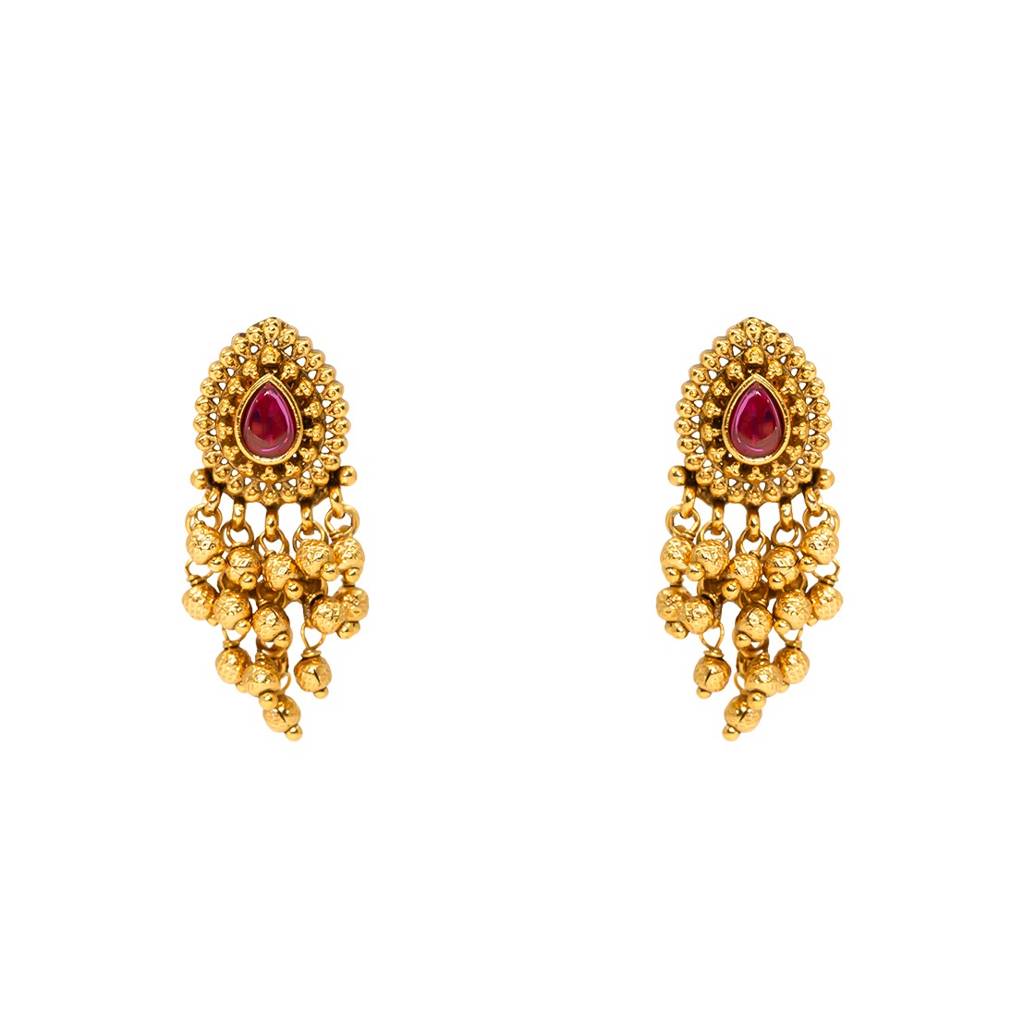 Heritage Temple Jewellery Drop Earrings | Premium Gold Plated : R-2153