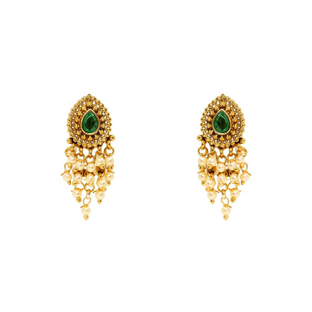 Heritage Temple Jewellery Drop Earrings | Premium Gold Plated : R-2153