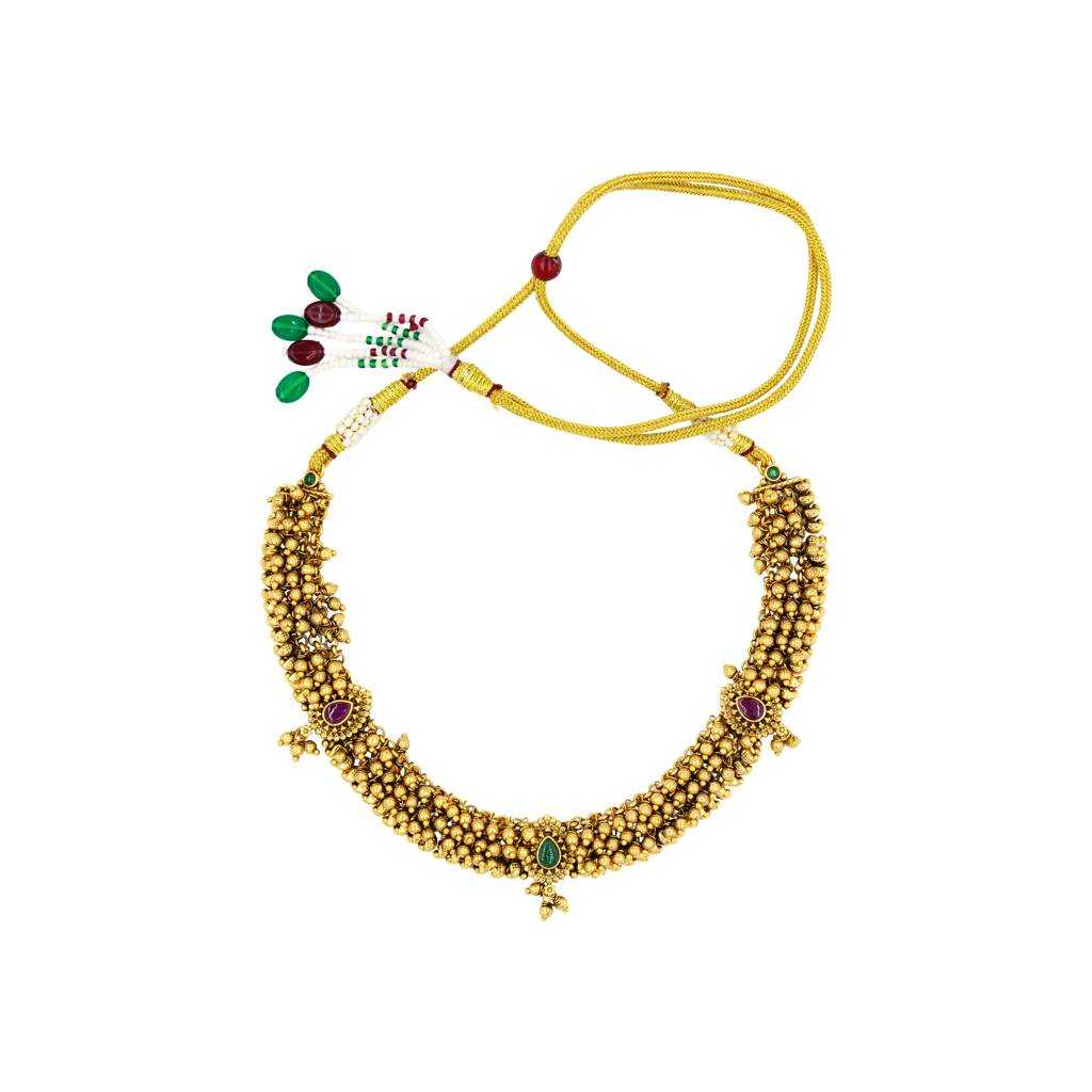 Classic Temple Jewellery Short Necklace Set | South Indian Bridal : K-1770