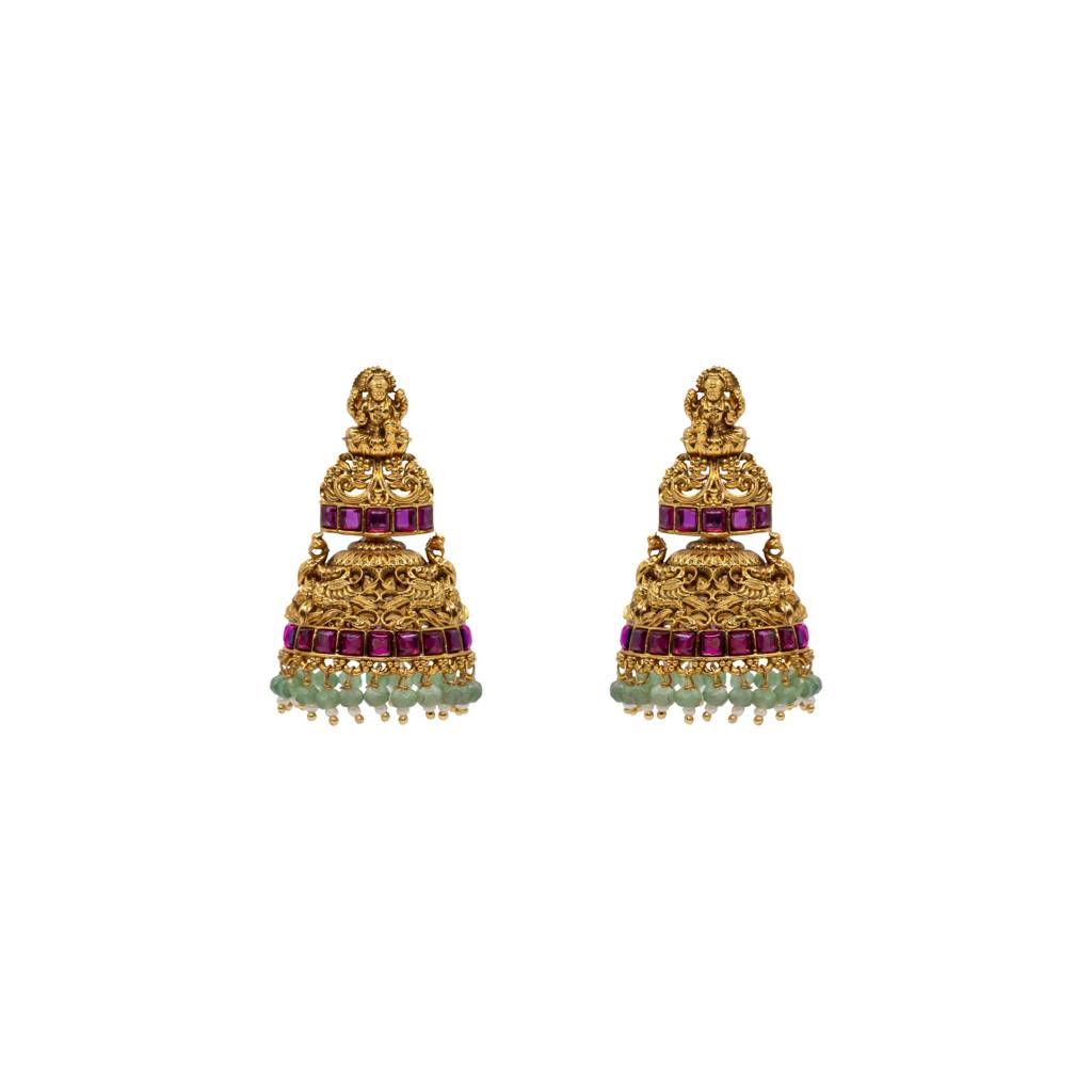 Traditional Gold Plated Temple Jhumka | 1 Gram Jewellery : R-1664