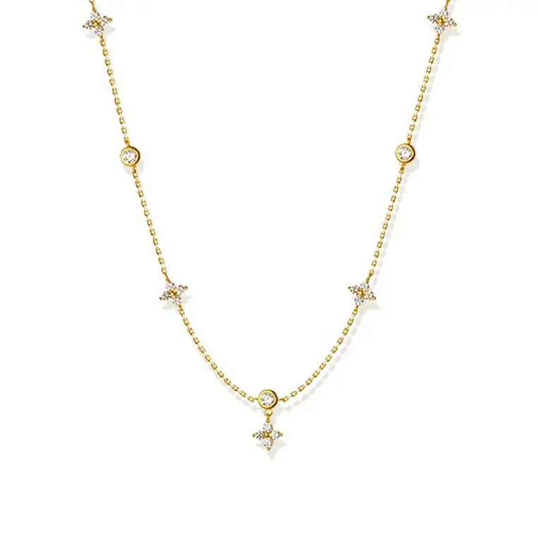 Brd Jewelry 925 Sterling Silver 18K Gold Plated Minimalist Necklace For Women And Girls : B0CNRBNNKX
