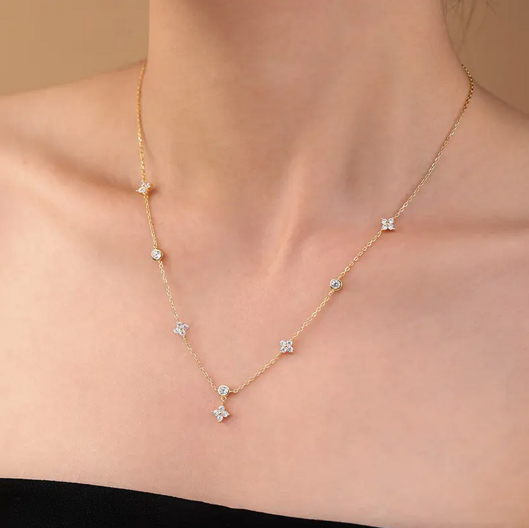 Brd Jewelry 925 Sterling Silver 18K Gold Plated Minimalist Necklace For Women And Girls : B0CNRBNNKX