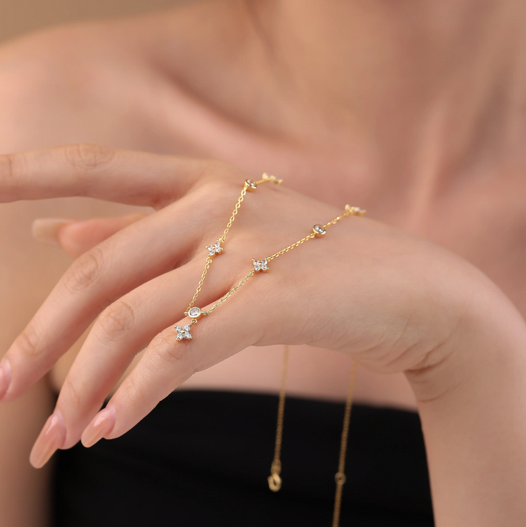 Brd Jewelry 925 Sterling Silver 18K Gold Plated Minimalist Necklace For Women And Girls : B0CNRBNNKX
