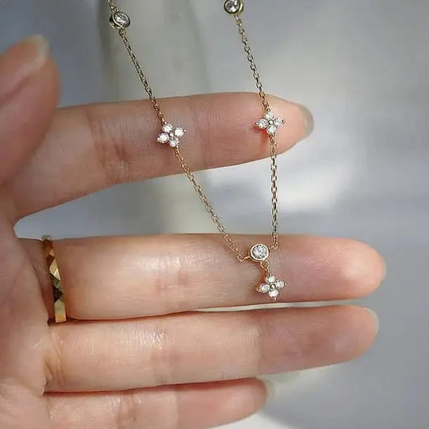 Brd Jewelry 925 Sterling Silver 18K Gold Plated Minimalist Necklace For Women And Girls