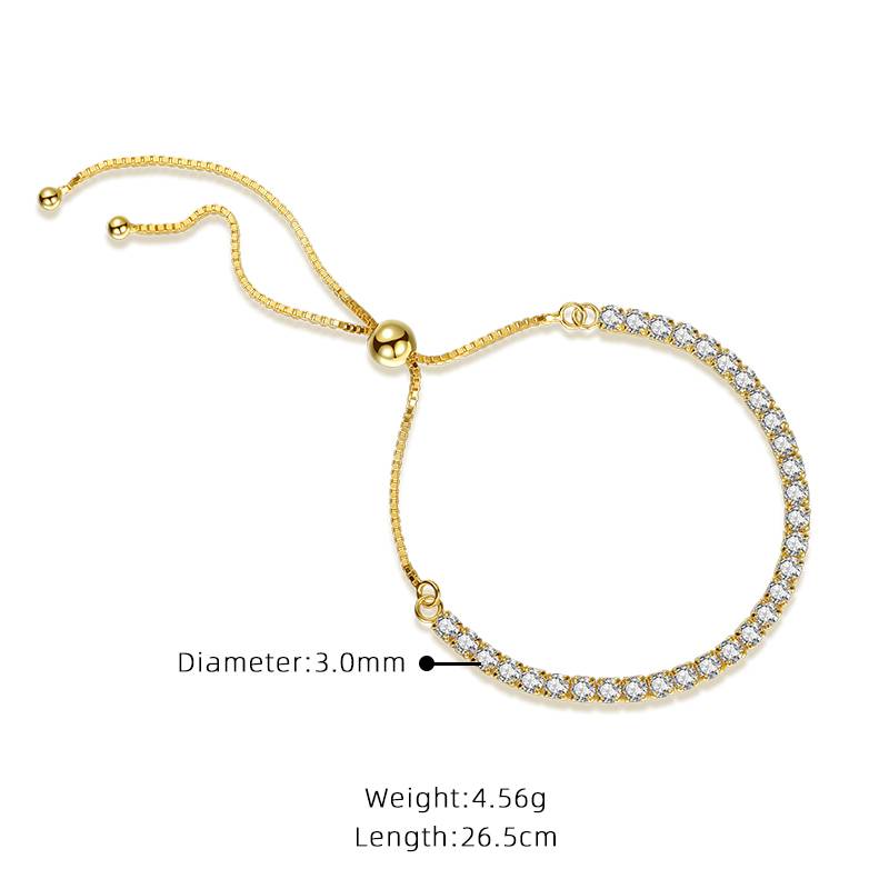 Brd Jewelry 925 Sterling Silver Gold Plated Diamond Adjustable Bracelet, Slider Bracelets I Bracelets For Women A : B0CNT3HSHS