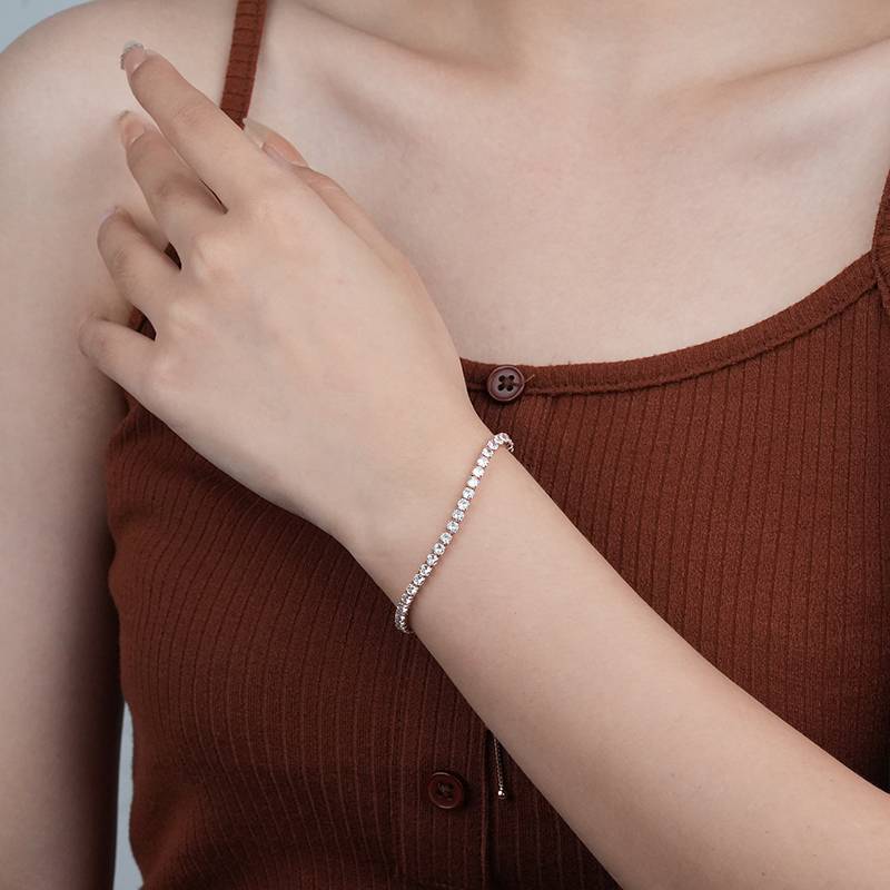 Brd Jewelry 925 Sterling Silver Gold Plated Diamond Adjustable Bracelet, Slider Bracelets I Bracelets For Women A : B0CNT3HSHS