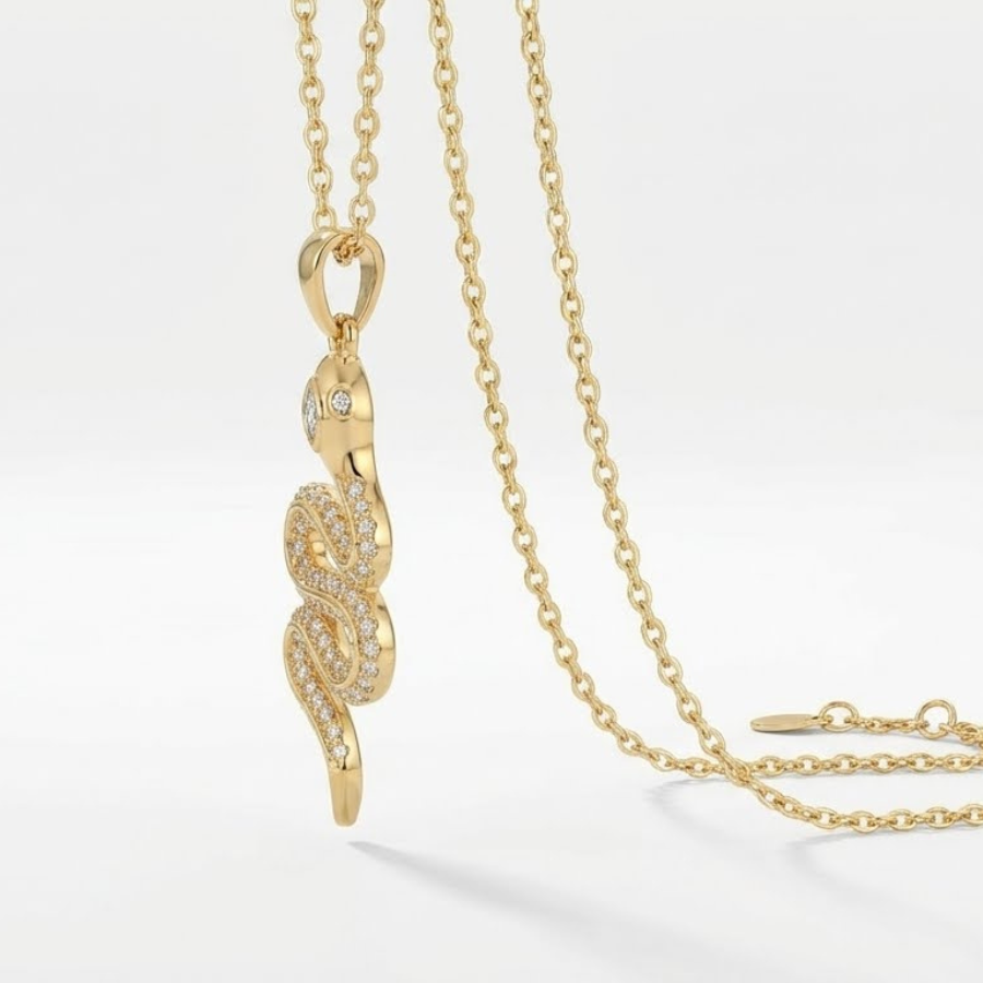 Single Snake Necklace For Women | Minimal Bar Style Pendant Jewellery : 1101178590