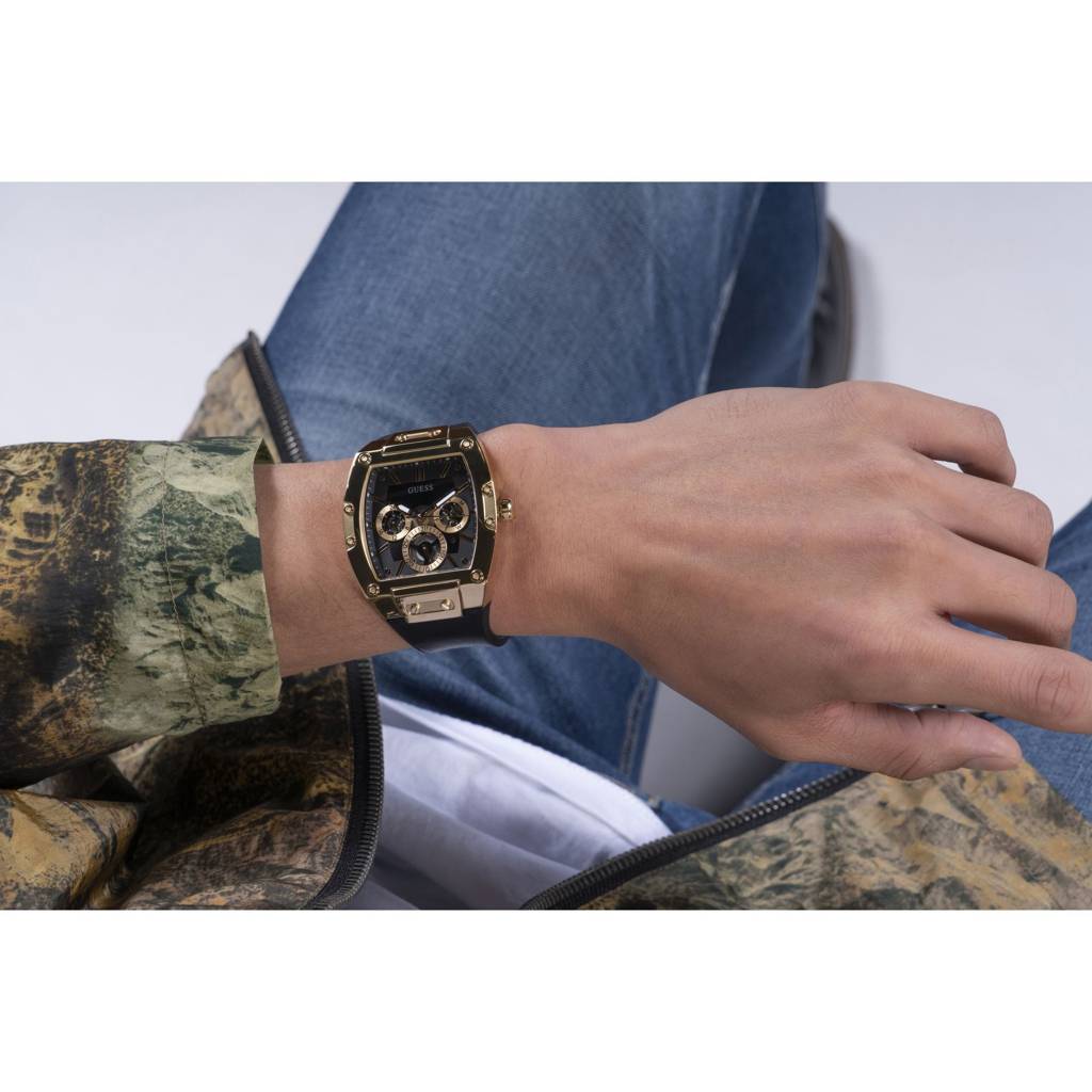 Guess Rectangle 43Mm Black Dial Analog Men Watch - Gw0202G1 : GW0202G1