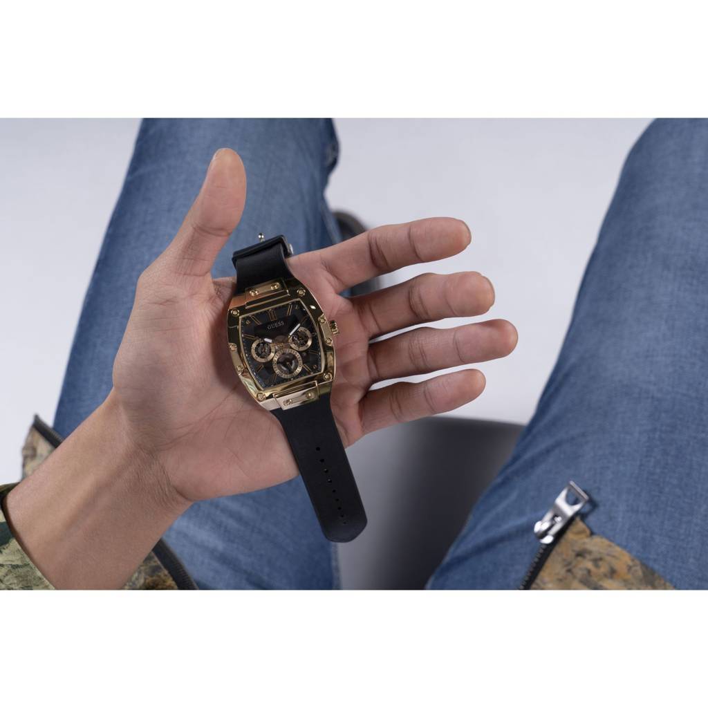 Guess Rectangle 43Mm Black Dial Analog Men Watch - Gw0202G1 : GW0202G1