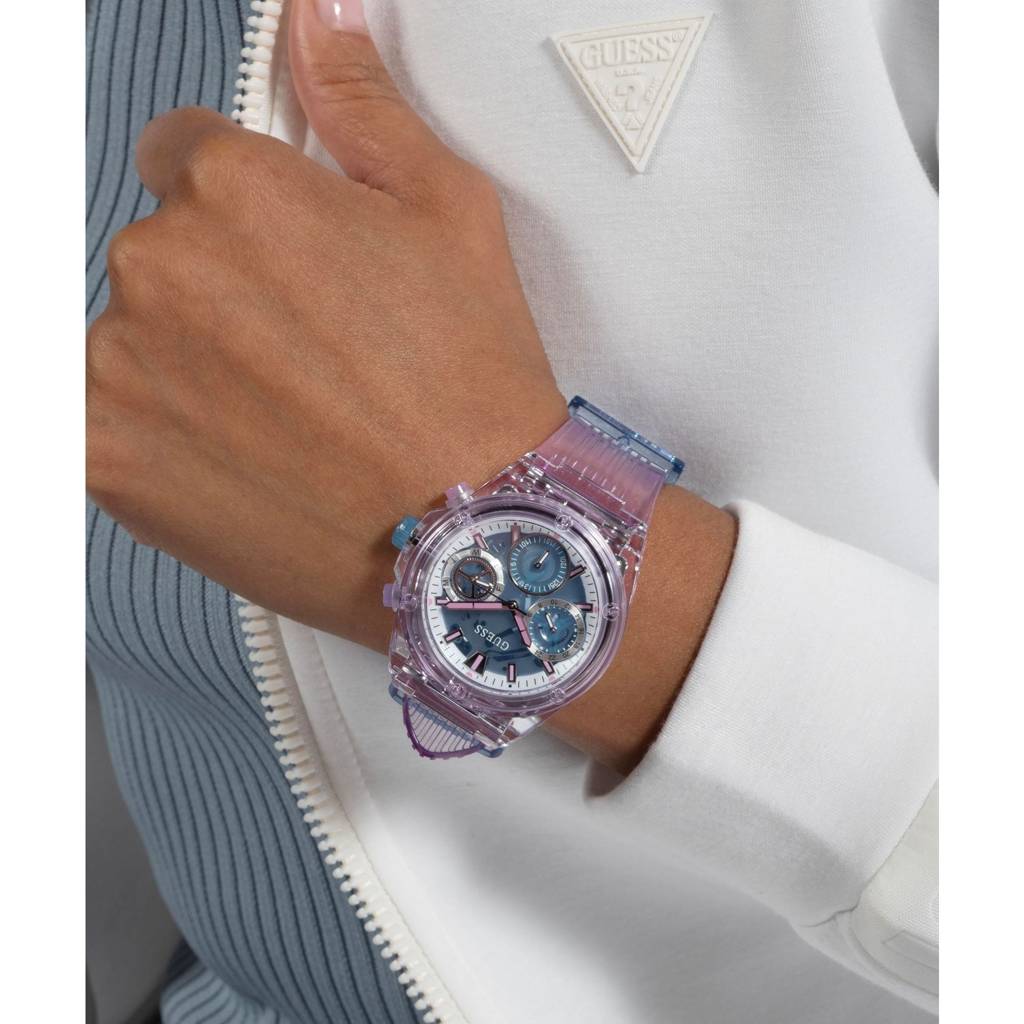 Guess Round 39Mm Blue Dial Analog Women Watch - Gw0438L6 : GW0438L6