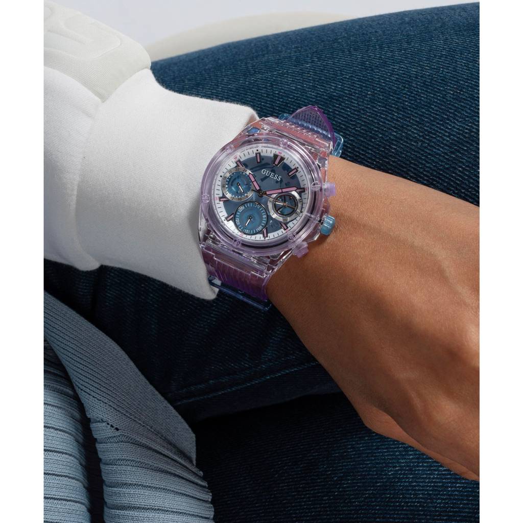 Guess Round 39Mm Blue Dial Analog Women Watch - Gw0438L6 : GW0438L6