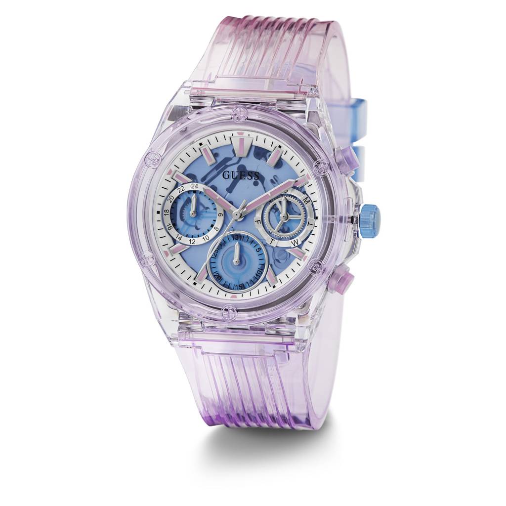 Guess Round 39Mm Blue Dial Analog Women Watch - Gw0438L6 : GW0438L6