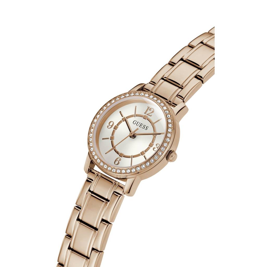 Guess Round 28Mm White Dial Analog Women Watch - Gw0468L3 : GW0468L3