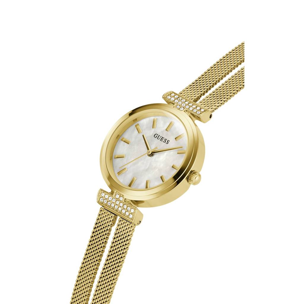 Guess Round 28Mm Mop Dial Analog Women Watch - Gw0471L2 : GW0471L2