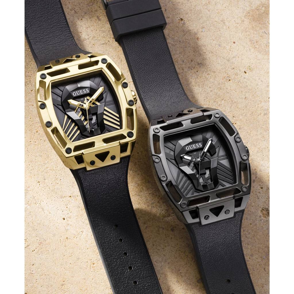 Guess Rectangle 44Mm Champagne Dial Analog Men Watch - Gw0500G1 : GW0500G1