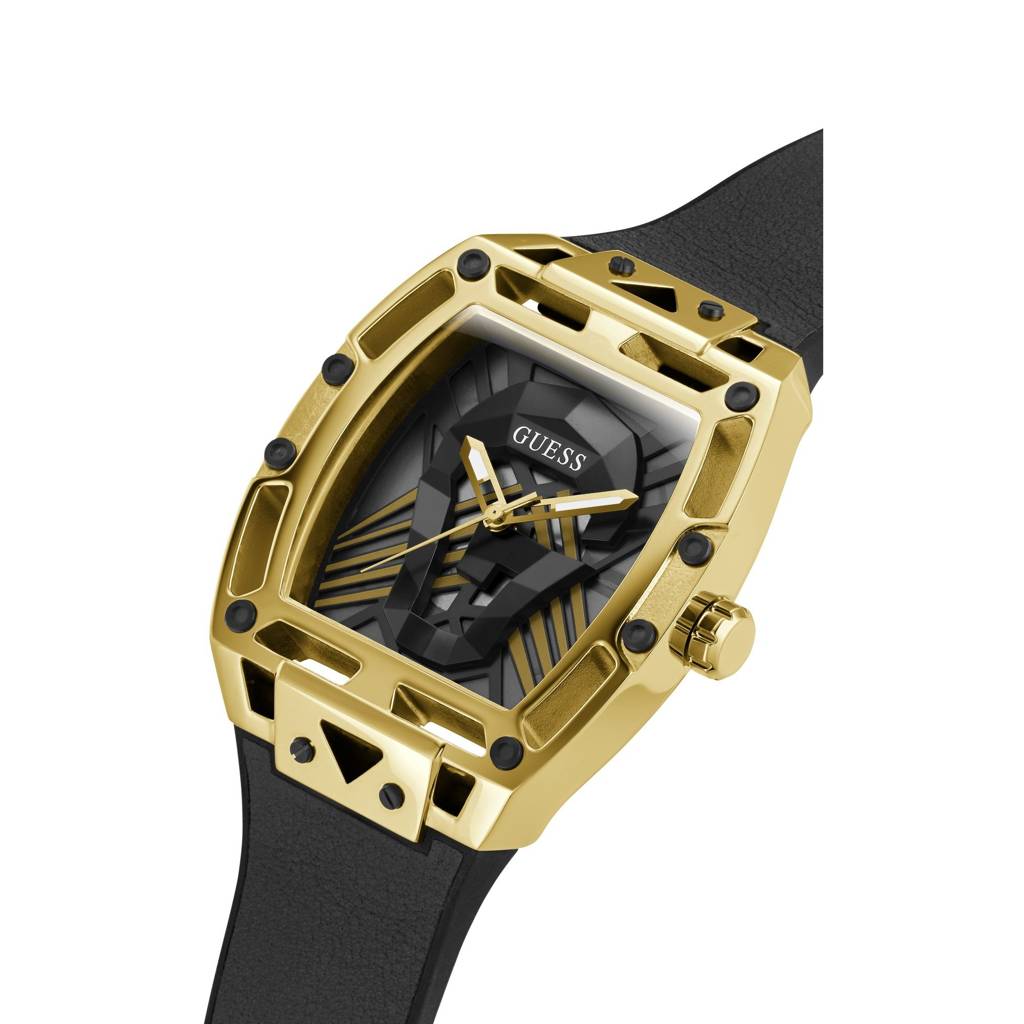 Guess Rectangle 44Mm Champagne Dial Analog Men Watch - Gw0500G1 : GW0500G1